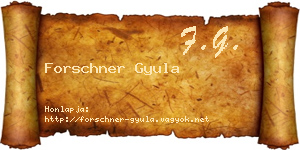 Forschner Gyula névjegykártya